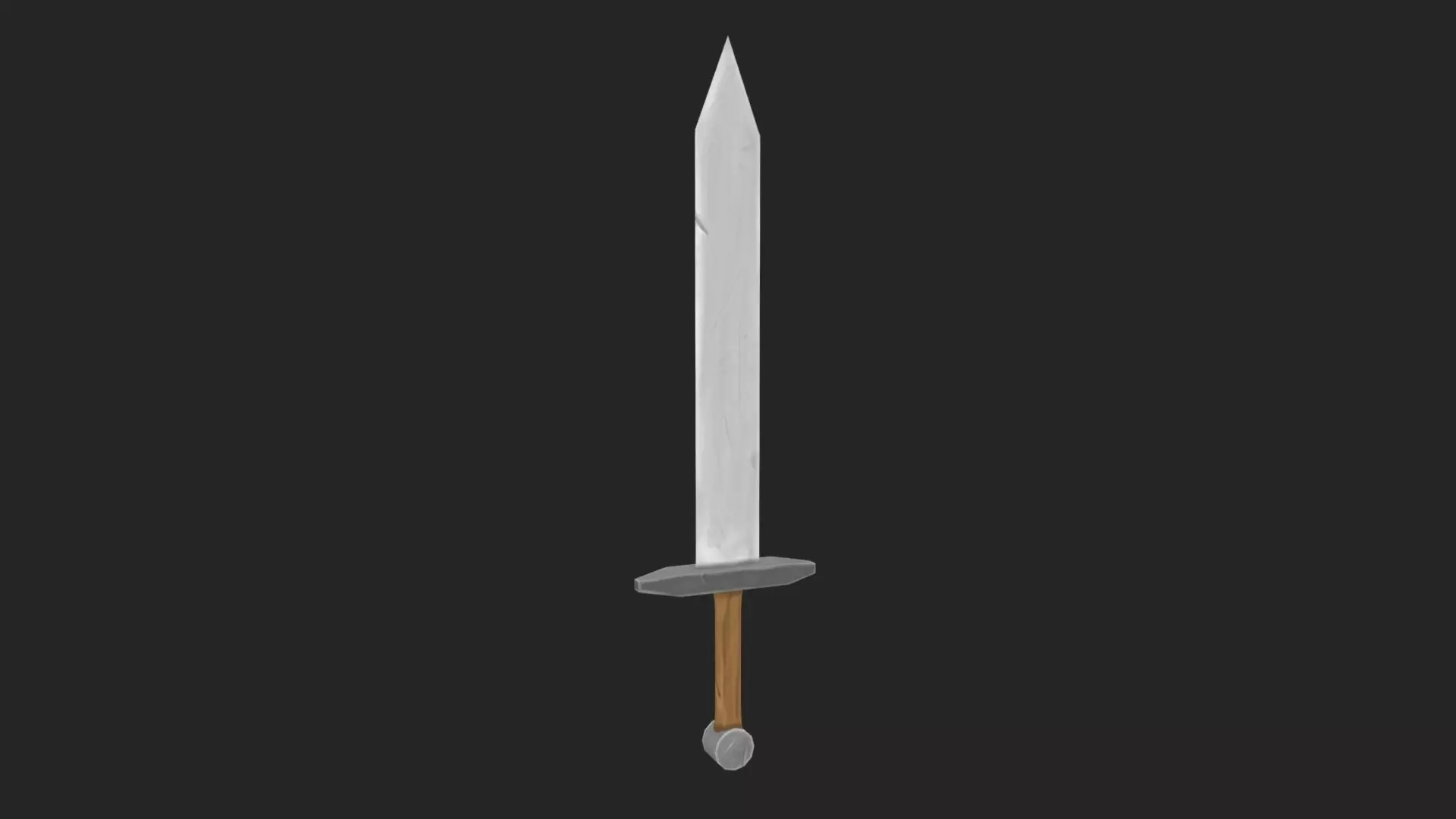 Sword Hand Painted Game Asset Free low-poly 3D model_0