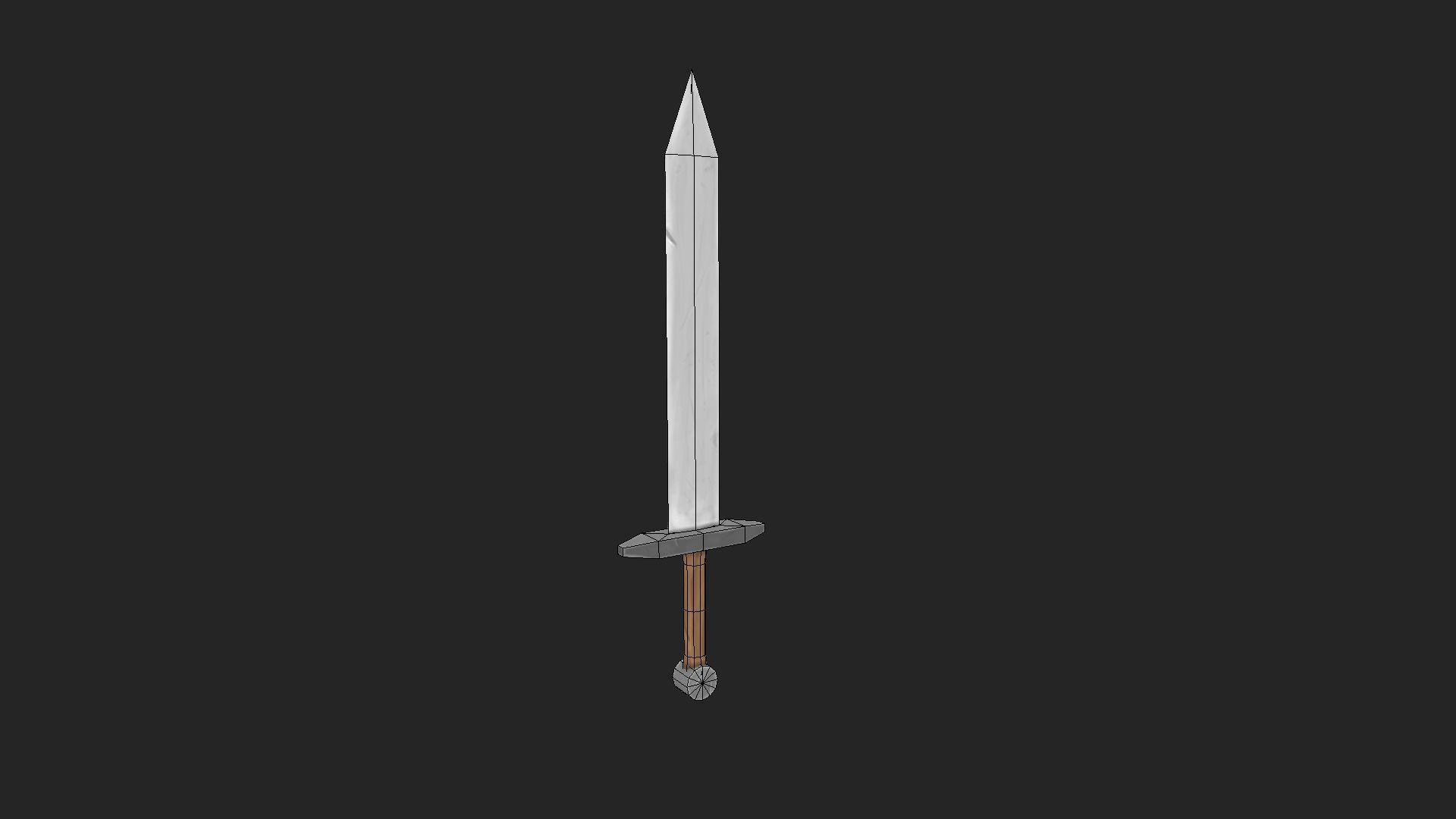 Sword Hand Painted Game Asset Free low-poly 3D model_7