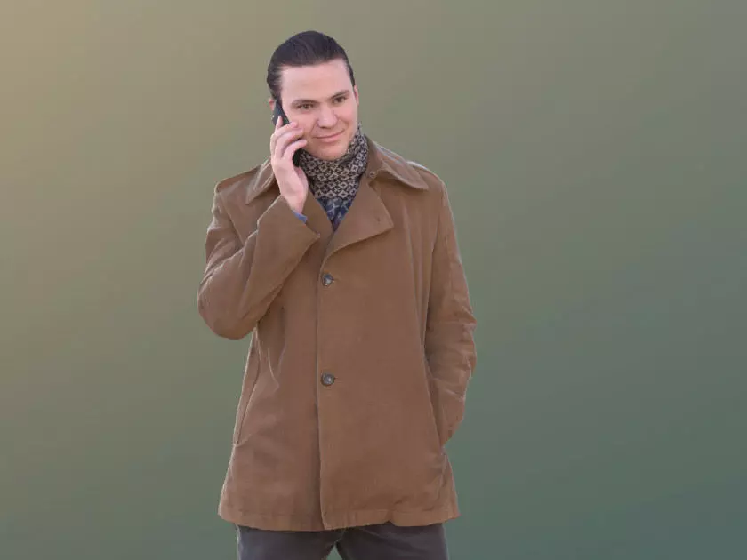 Marcel 10307 - Phone Casual Man Low-poly 3D model_0