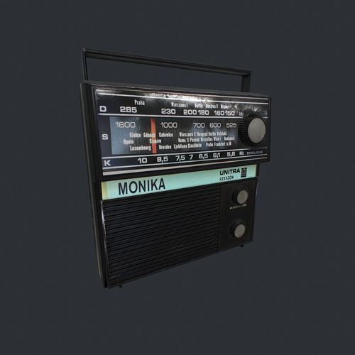 Vintage Radio Transistor Low-poly 3D model