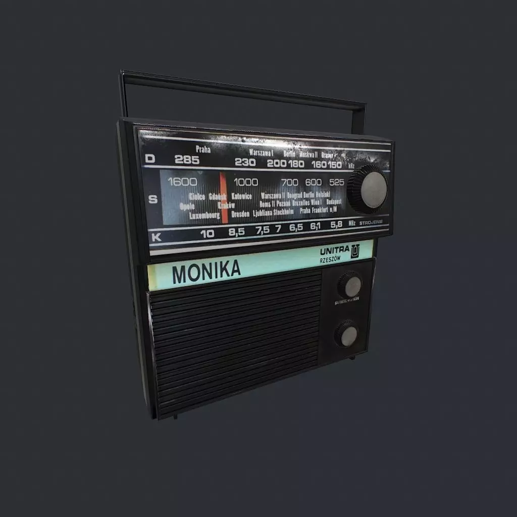 Vintage Radio Transistor Low-poly 3D model