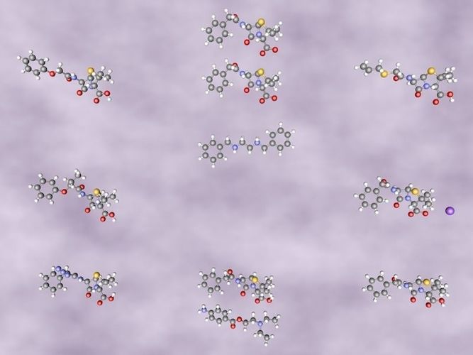 Collection of  antibiotics based on Penicillin G 3D model