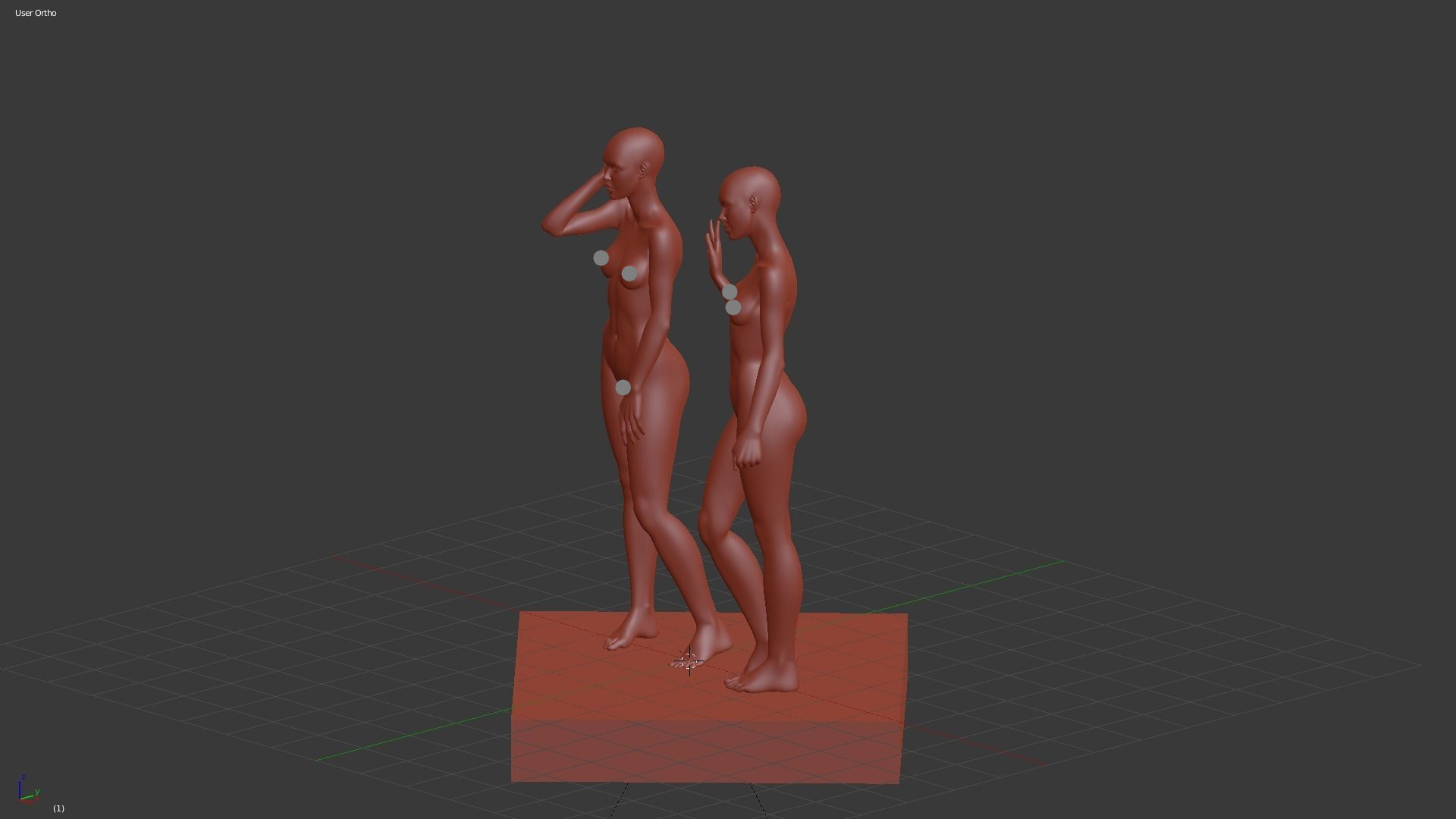 Realistic Human Basemesh - Female - Pose Pack 01 Low-poly 3D model_2