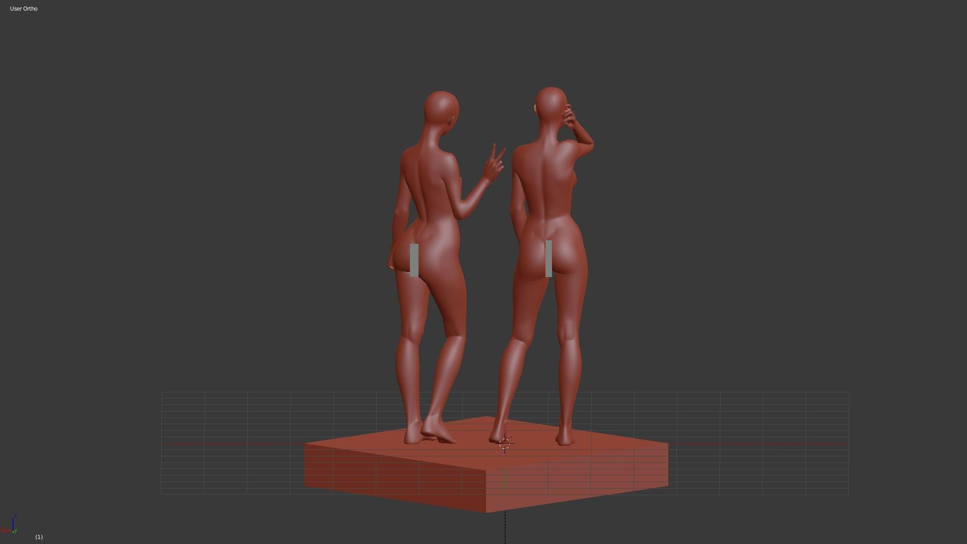 Realistic Human Basemesh - Female - Pose Pack 01 Low-poly 3D model_4