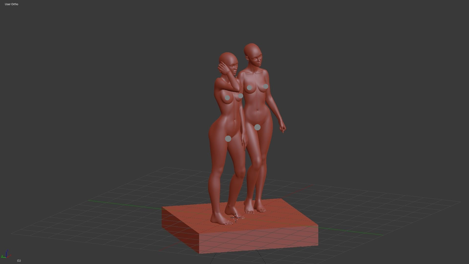 Realistic Human Basemesh - Female - Pose Pack 01 Low-poly 3D model_1