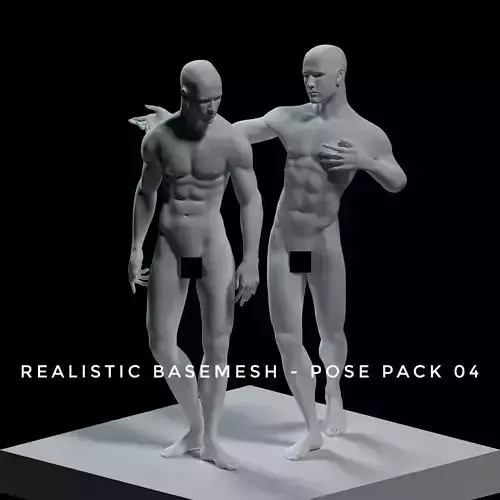 Realistic Human Basemesh - Male - Pose Pack 01