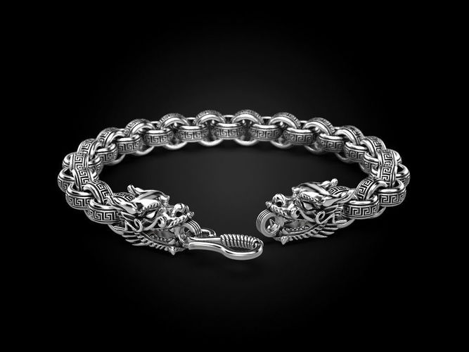 Double Head Dragon Bracelet 2 3D print model
