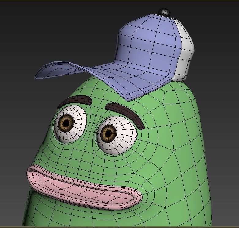 fish spongebob square pants Low-poly 3D model_4