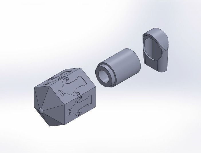 Robot Hexagon Night Light 3D print model_3