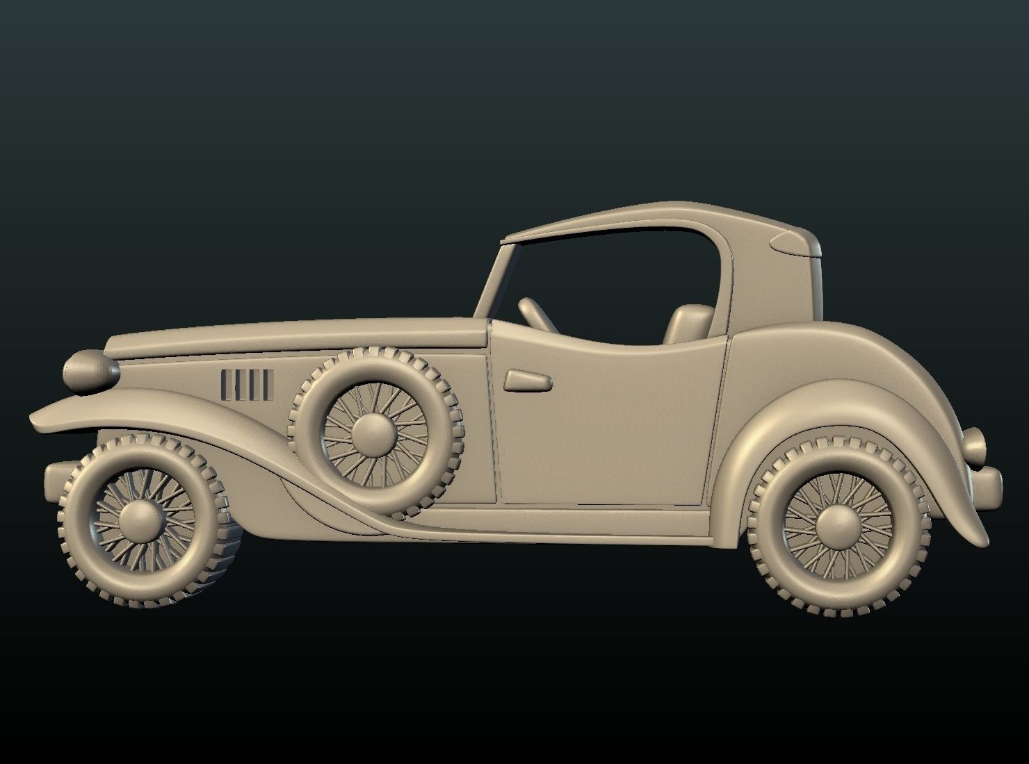 Retro Car Relief 3D model 3D printable | CGTrader