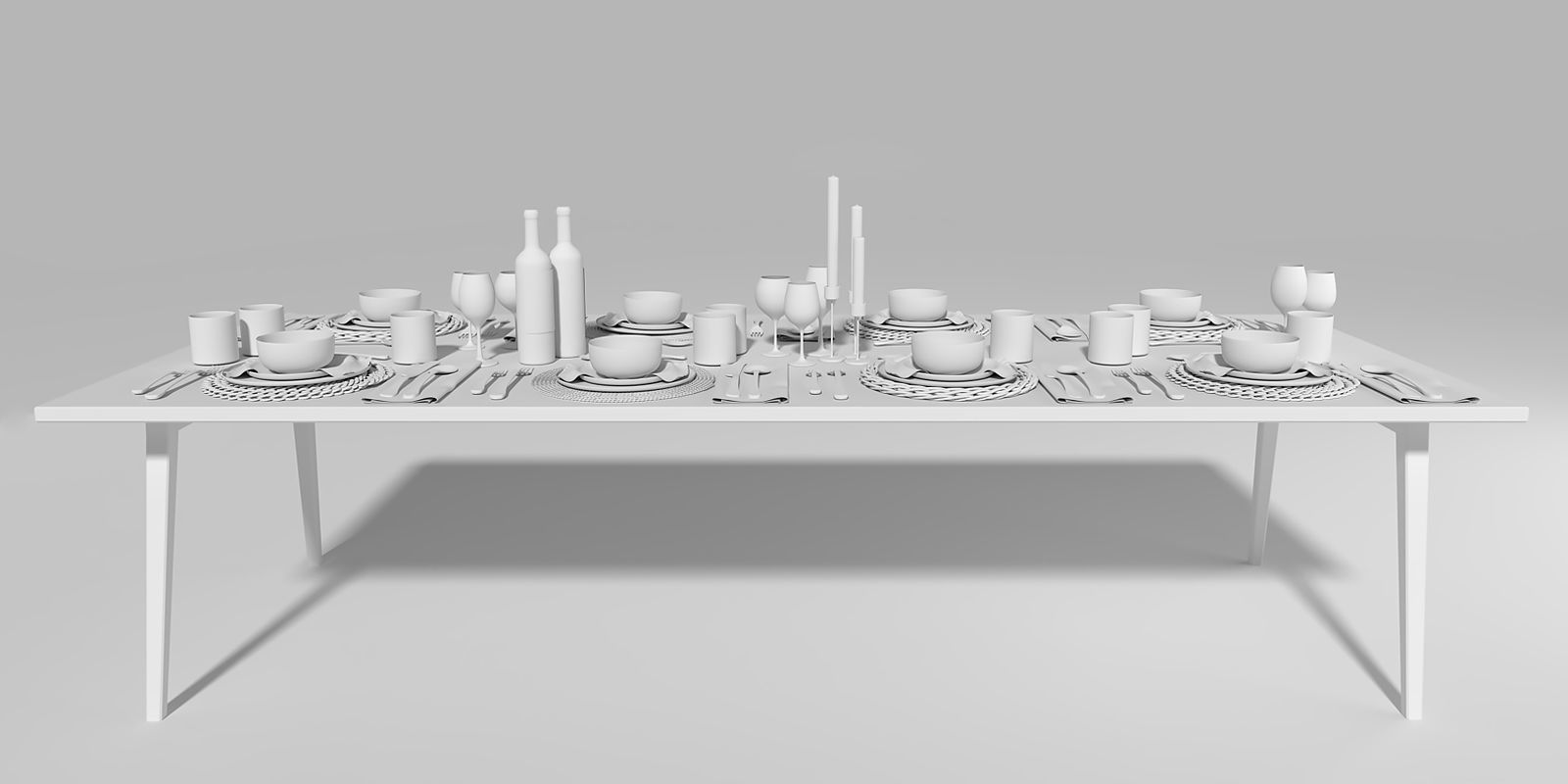 dining room set 3D model_2