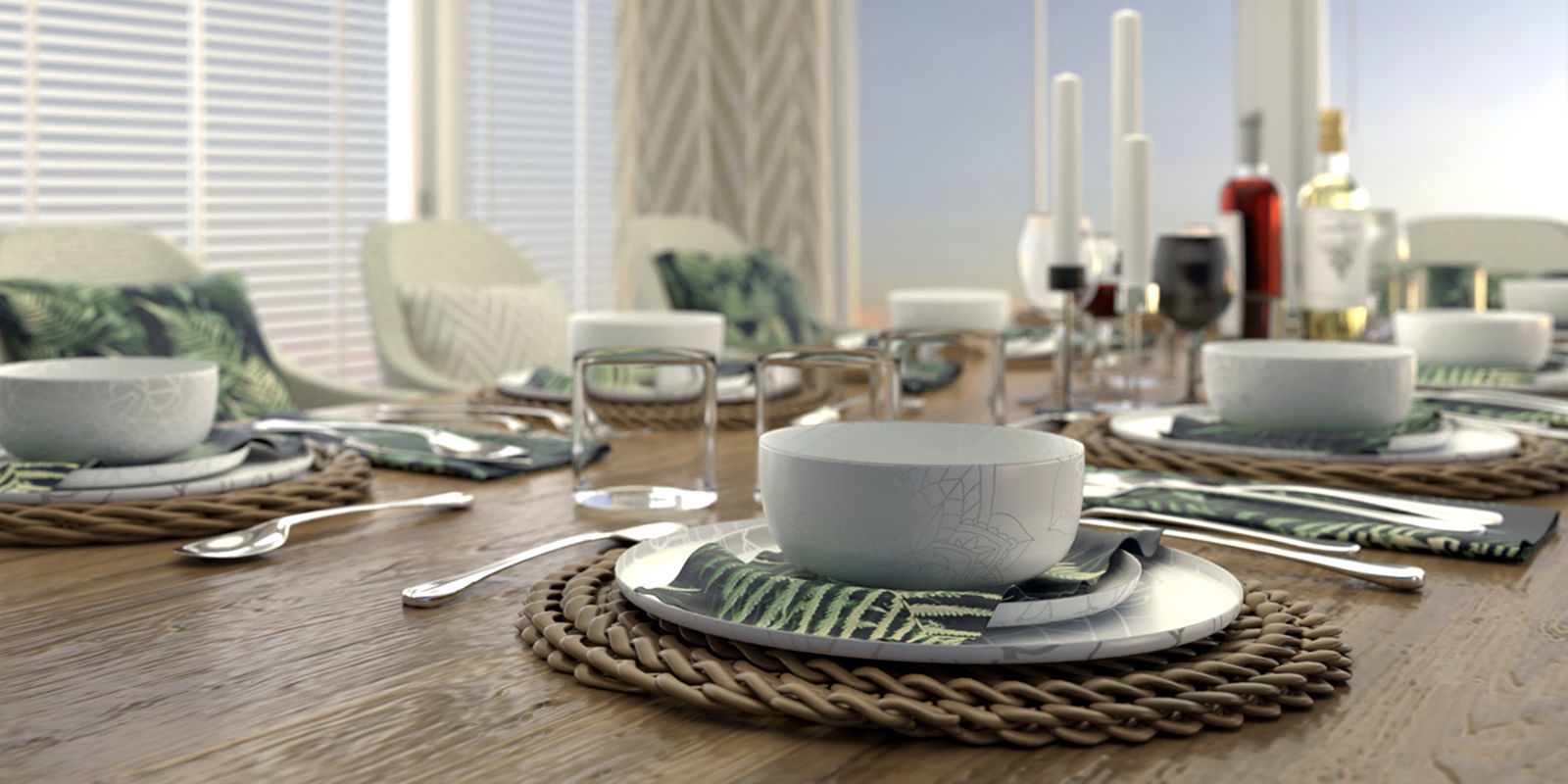 dining room set 3D model_5