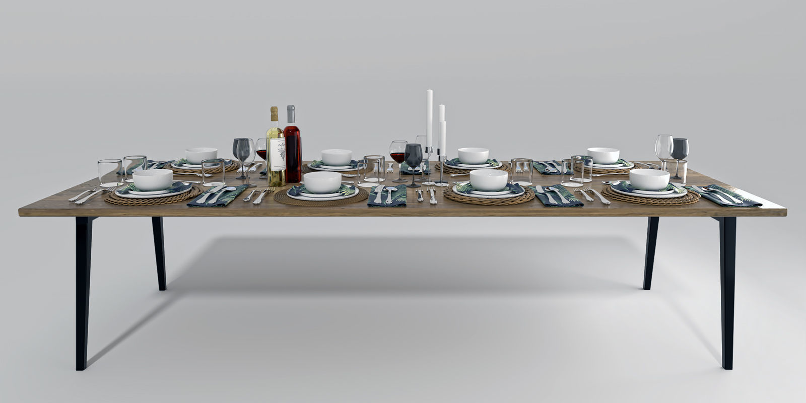 dining room set 3D model_1