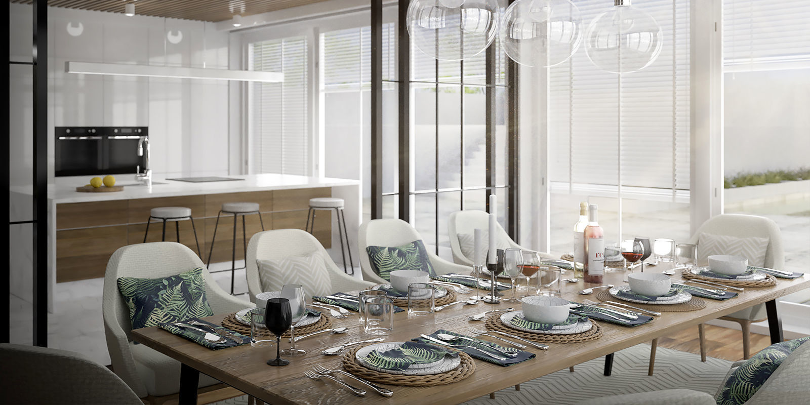 dining room set 3D model_4