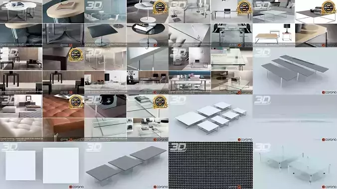 Mega Table Set Vol2 3D Model Collection