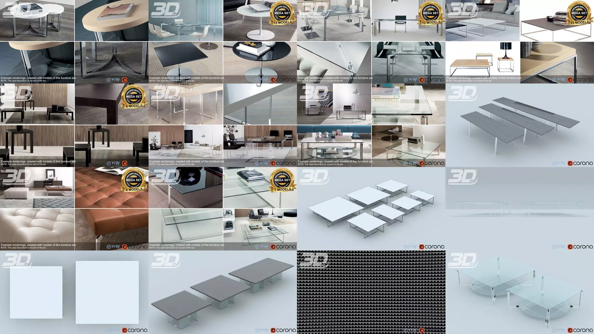 Mega Table Set Vol2 3D Model Collection_0