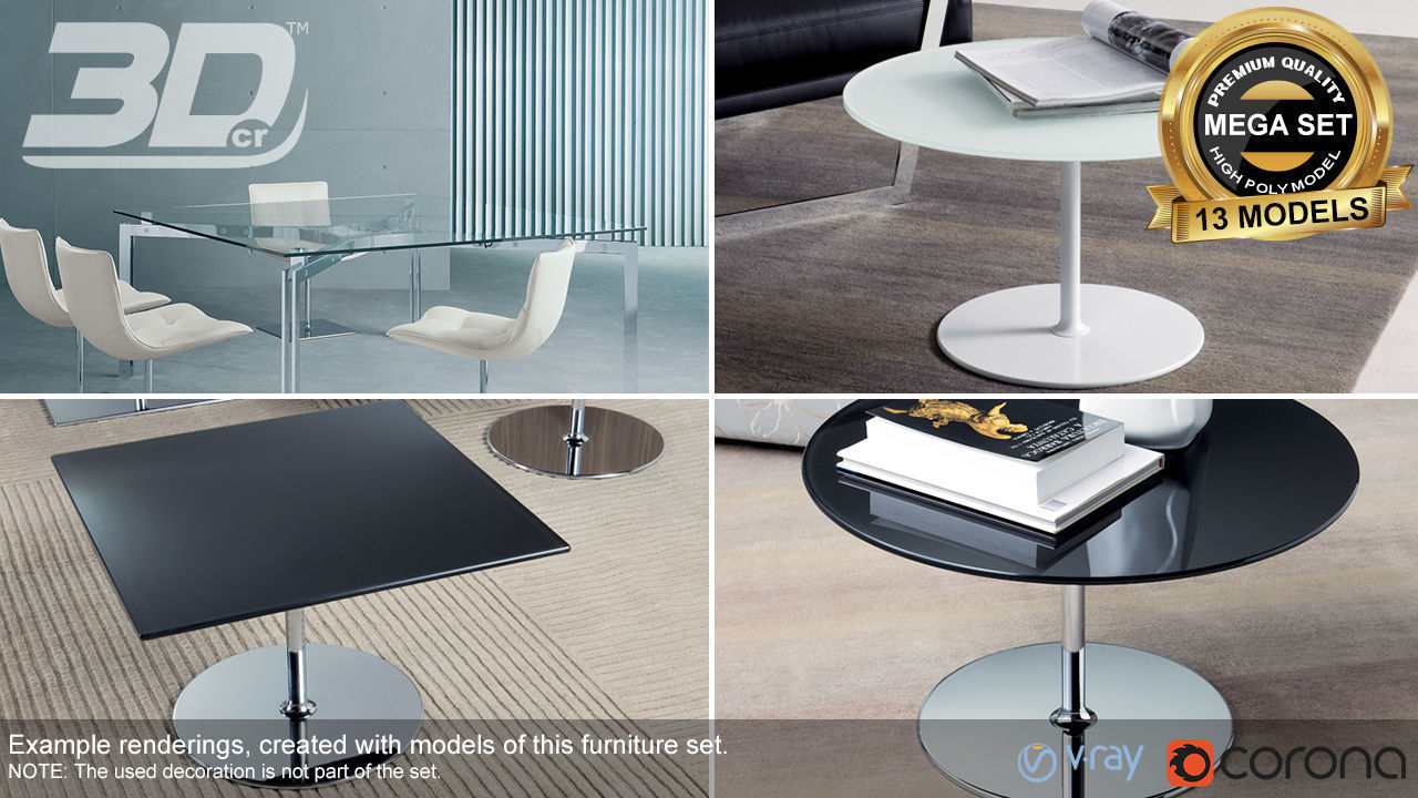 Mega Table Set Vol2 3D Model Collection_2