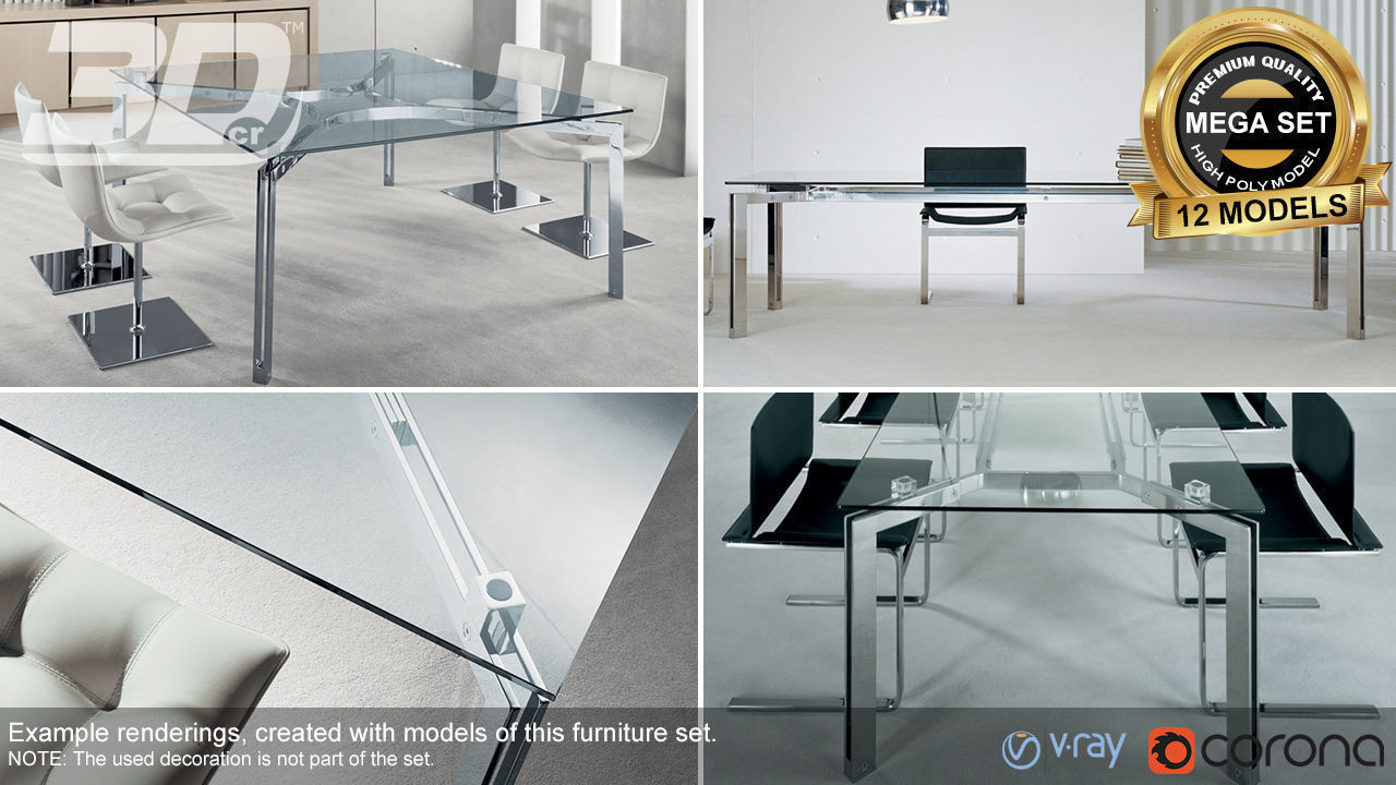 Mega Table Set Vol2 3D Model Collection_3