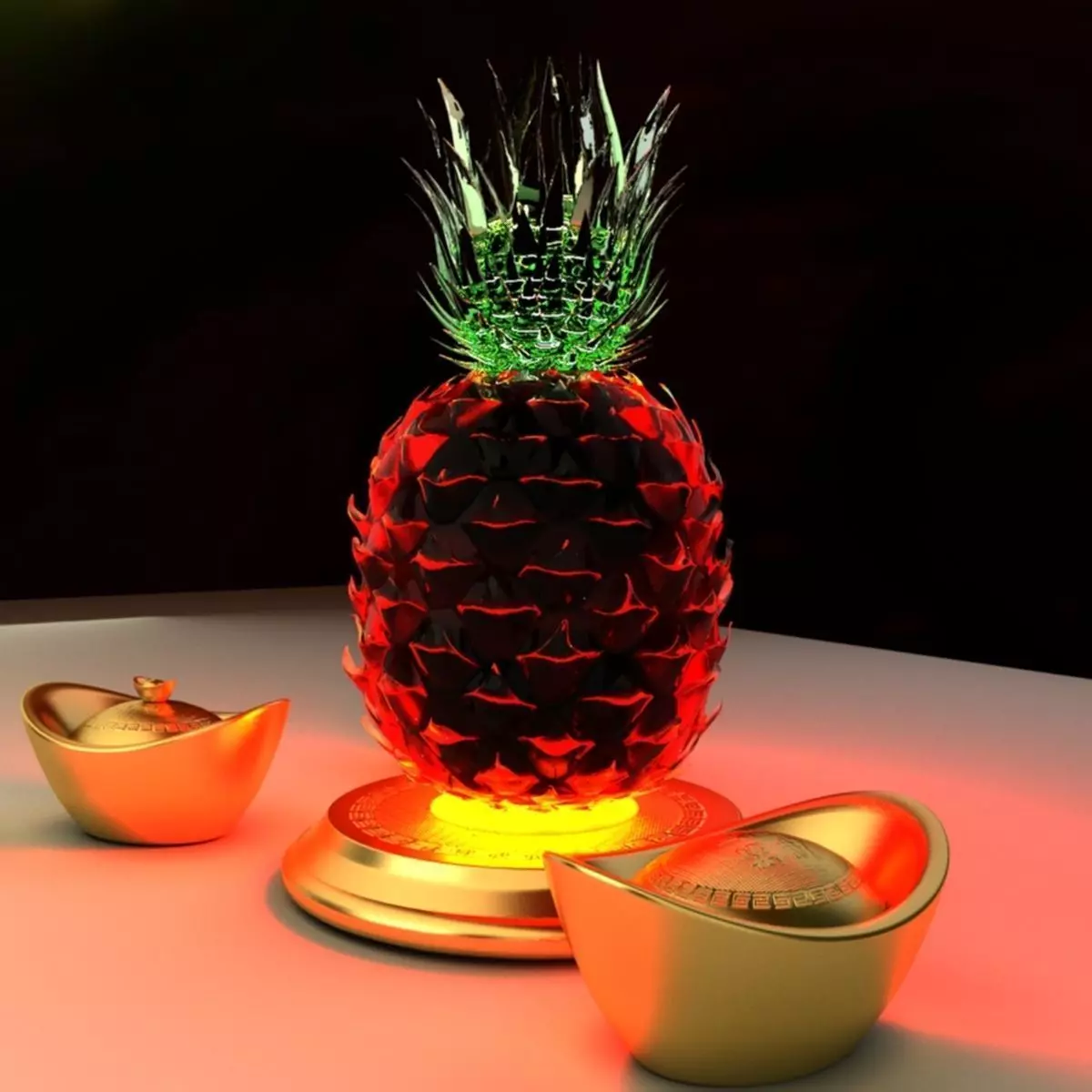 Chinese gold ingot 3D model