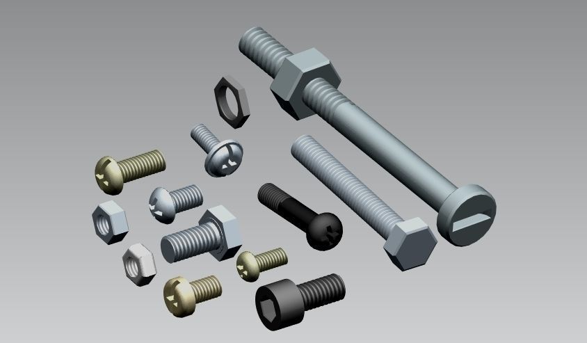Bolt and nut Free 3D model_7