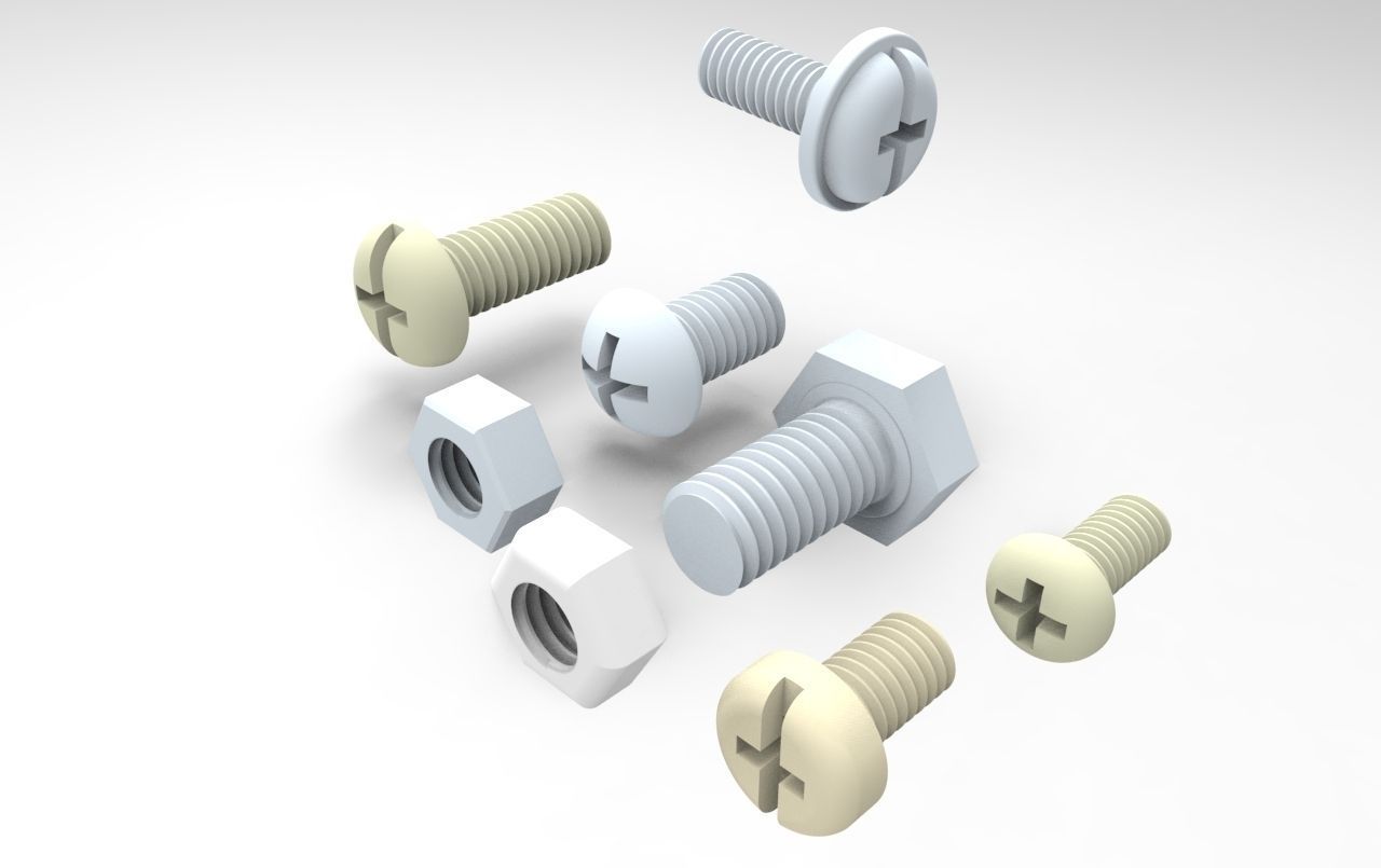 Bolt and nut Free 3D model_3