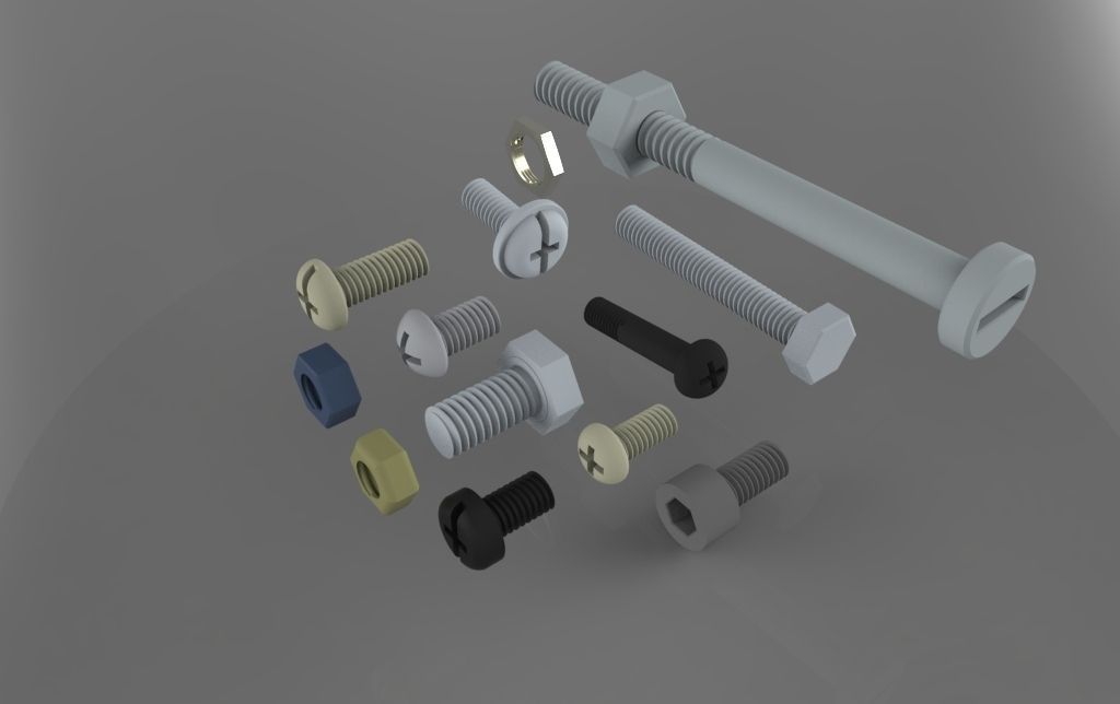 Bolt and nut Free 3D model_6