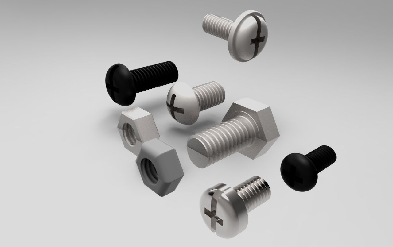 Bolt and nut Free 3D model_1