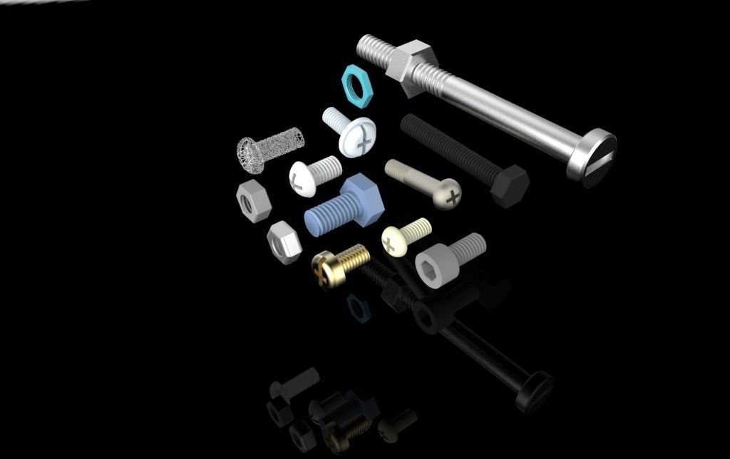 Bolt and nut Free 3D model_5