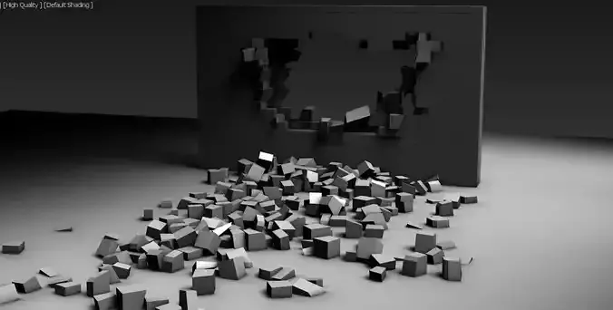 Brick Wall Breaking 3D model