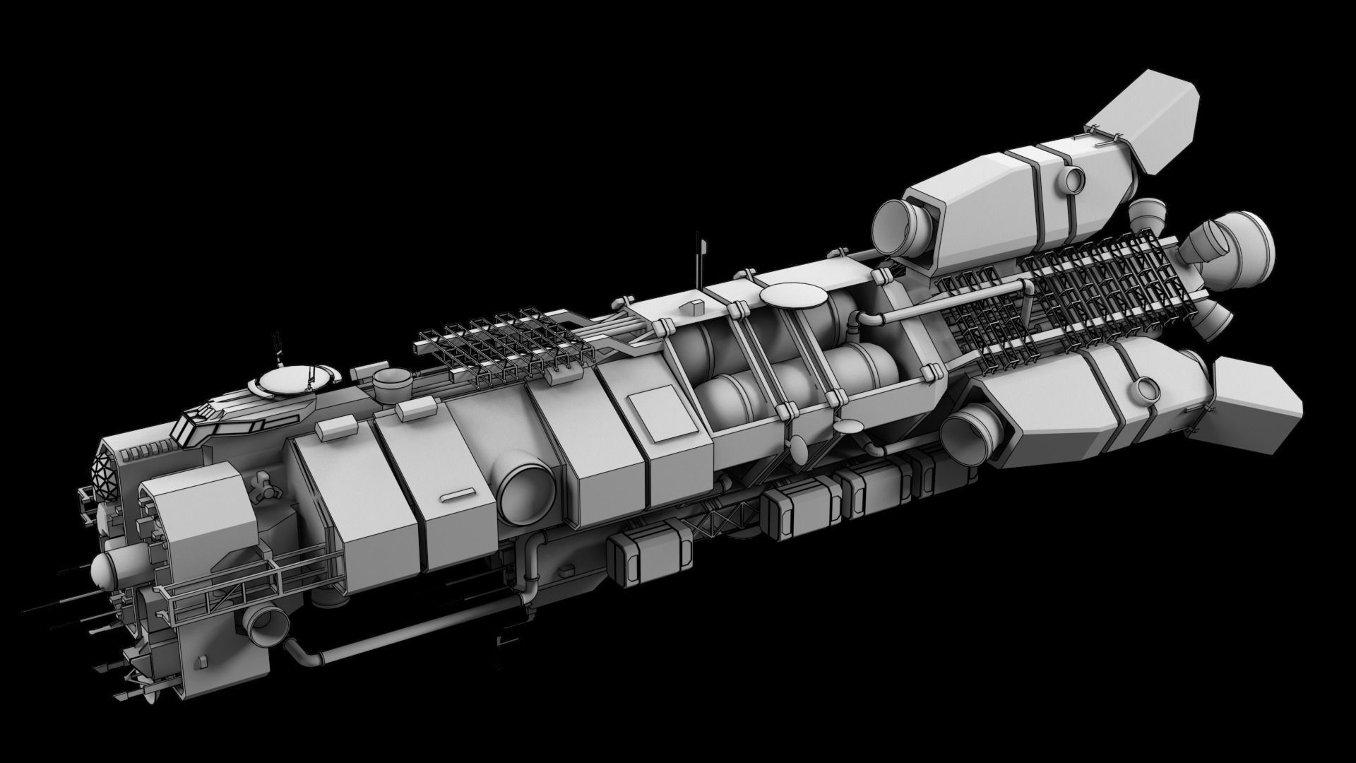 Helios civilian frigate 3D model_1