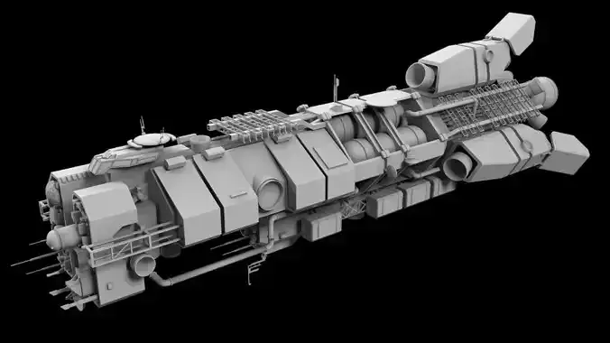 Helios civilian frigate 3D model Helios civilian frigate 3D model