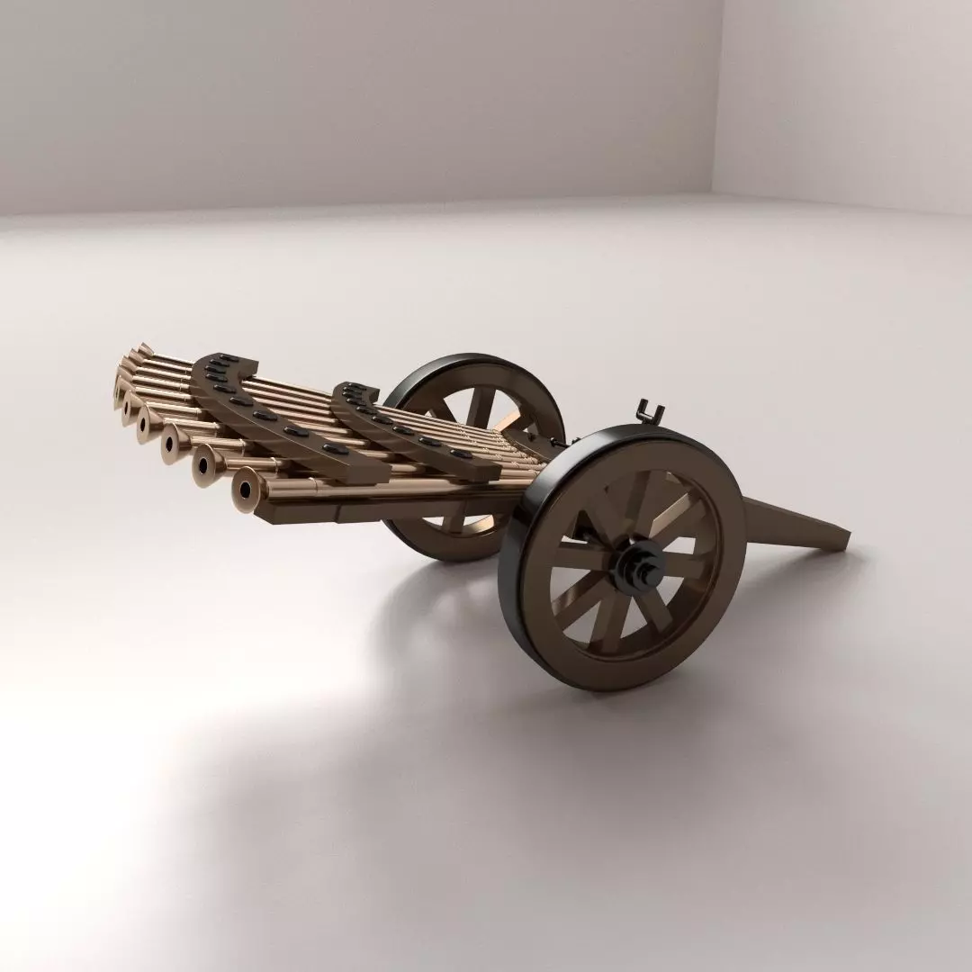 Da Vinci Machine Gun 3D model_0