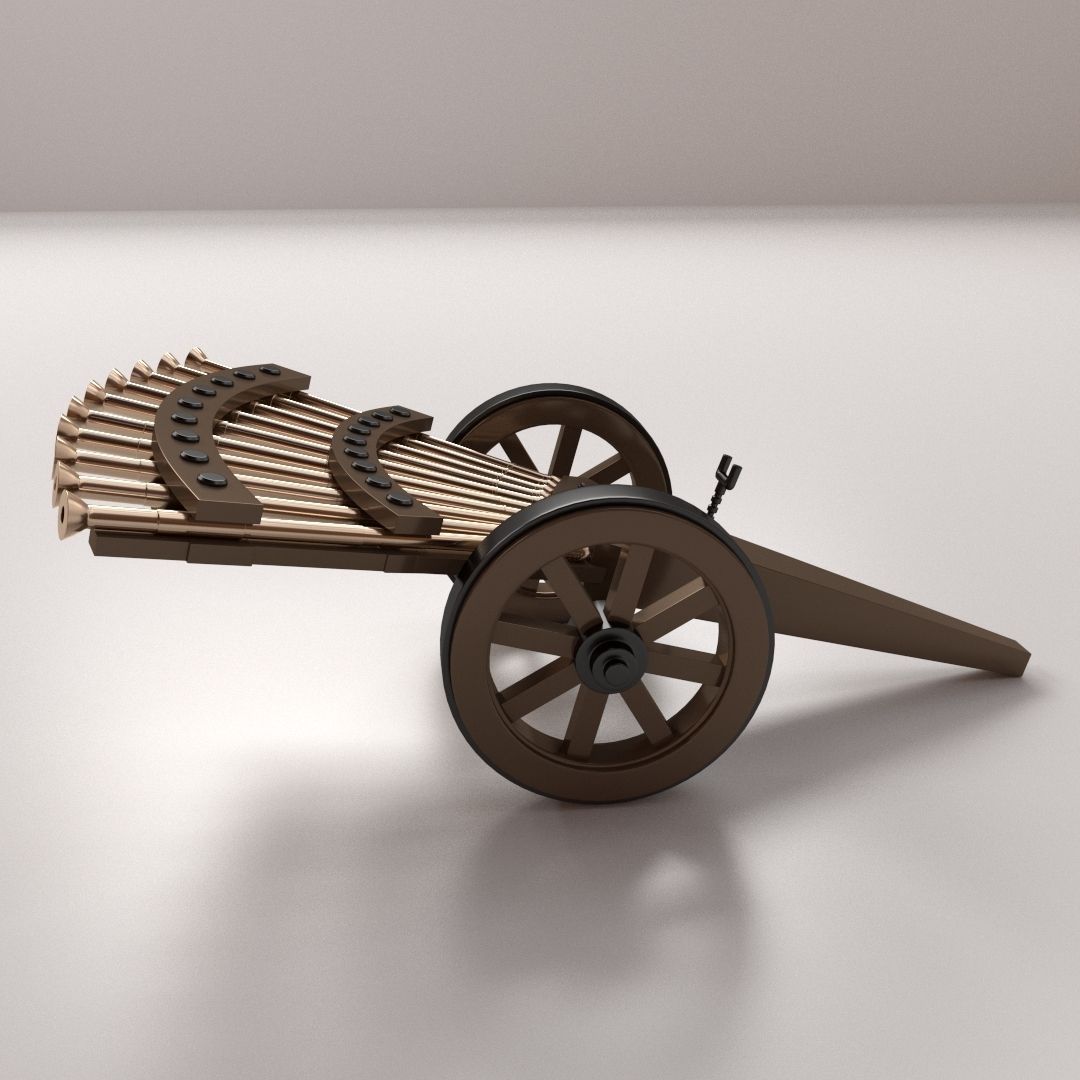 Da Vinci Machine Gun 3D model_2