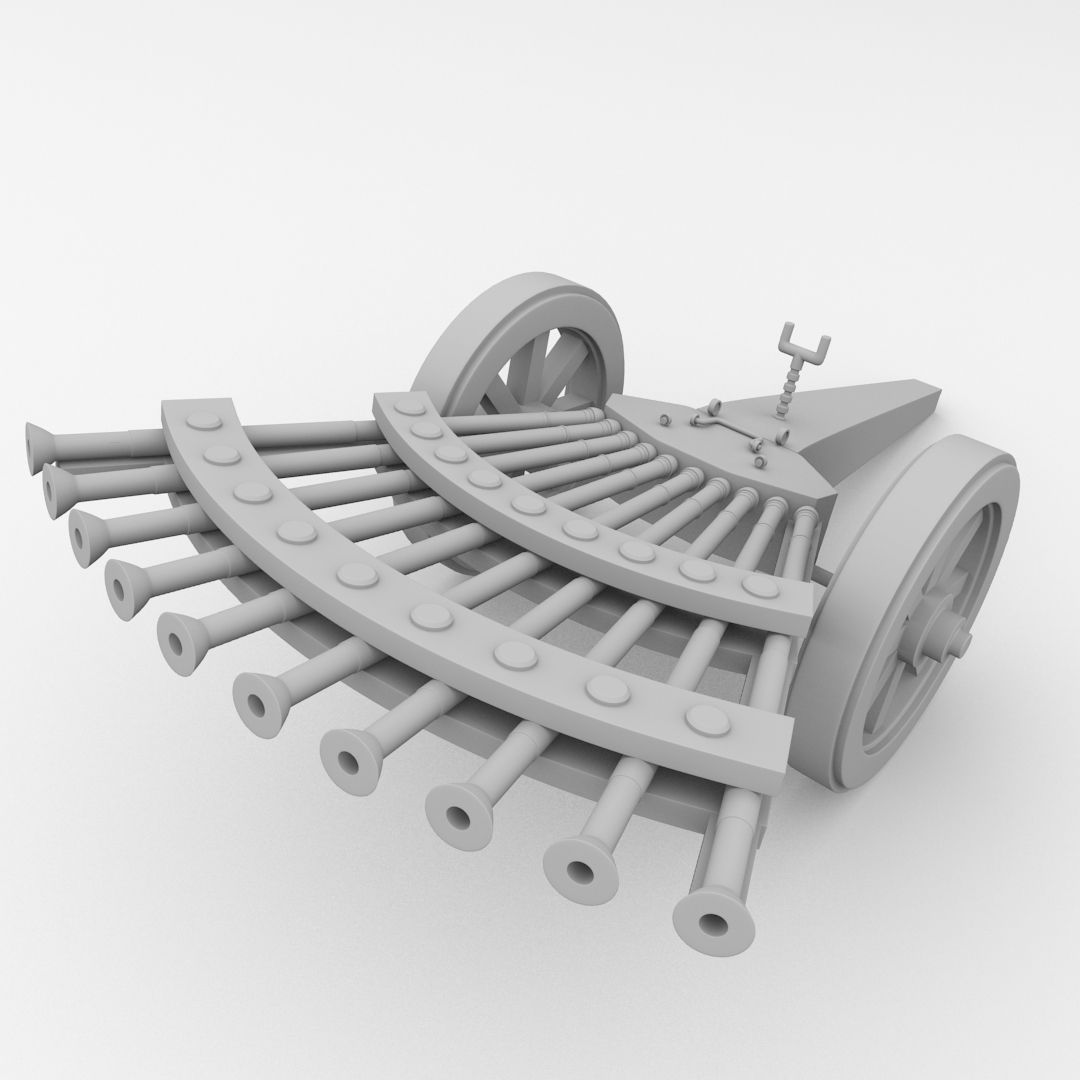Da Vinci Machine Gun 3D model_4