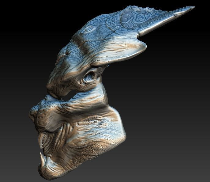 Panther predator bio mask 3D model_5