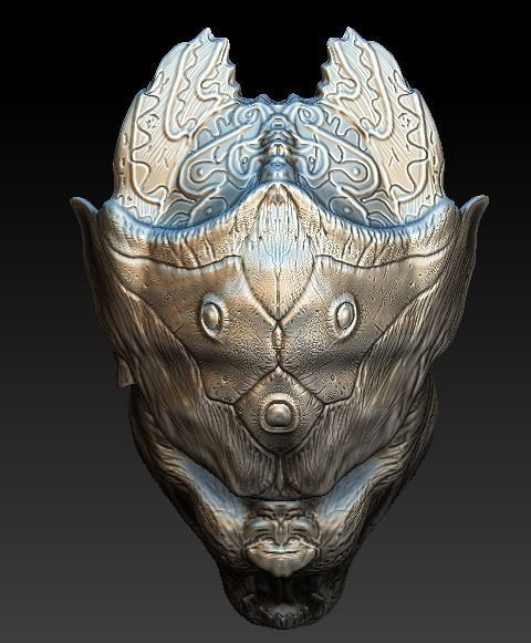 Panther predator bio mask 3D model_2