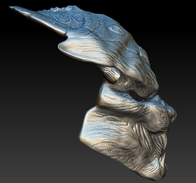 Panther predator bio mask 3D model_4