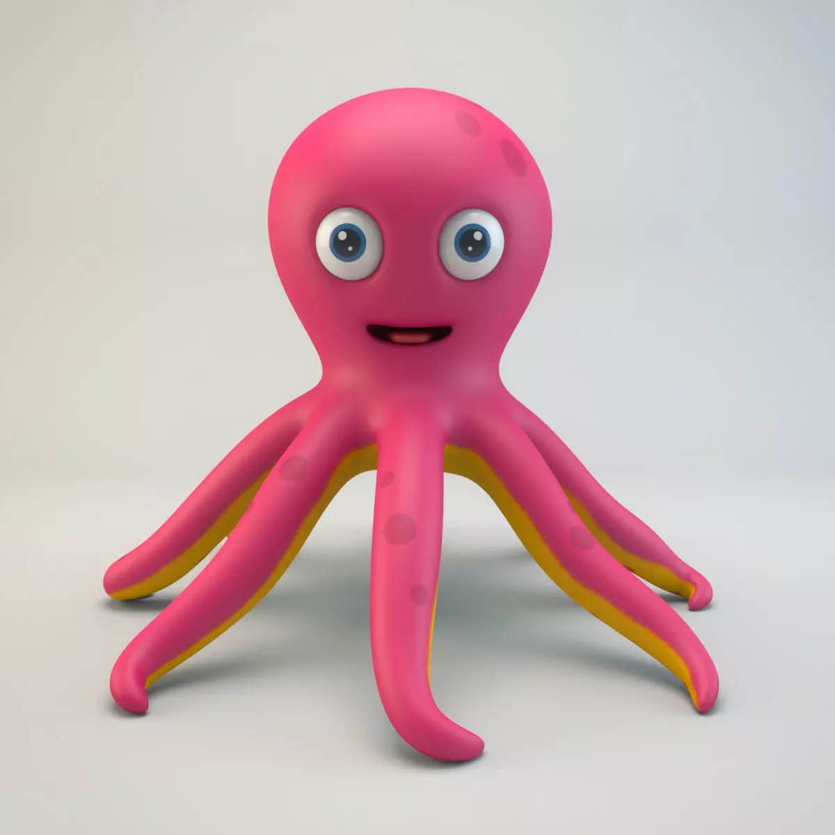 Cartoon Octopus Low-poly 3D model_0