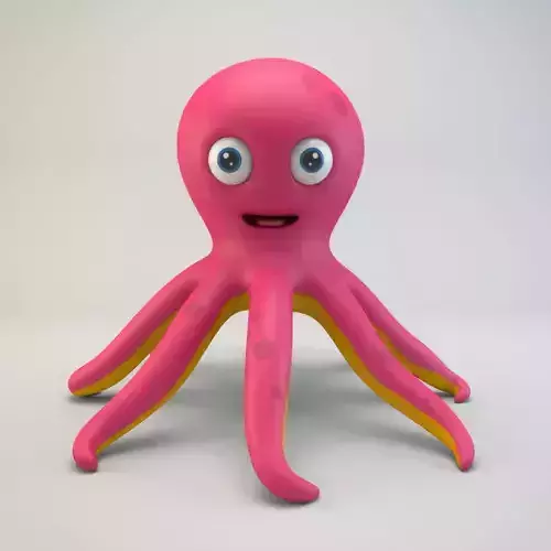 Cartoon Octopus Low-poly 3D model