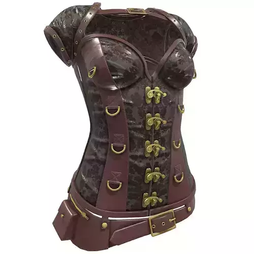 SteampunK Corset Female Low-poly 3D model