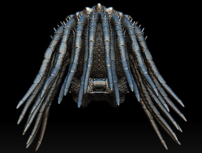 Assassin predator head with dreads  3D model_3