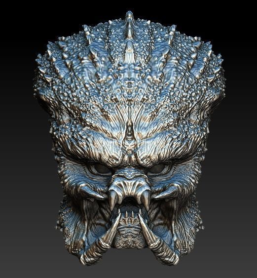Assassin predator head with dreads  3D model_7