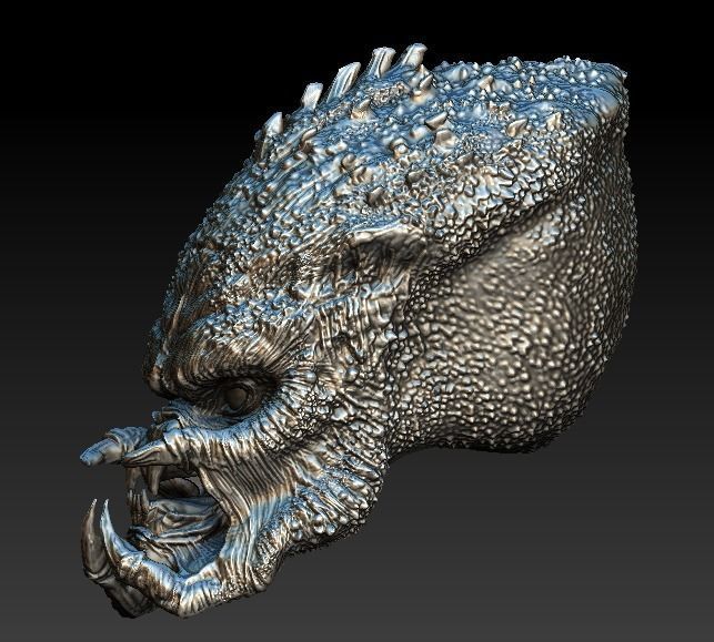 Assassin predator head with dreads  3D model_6