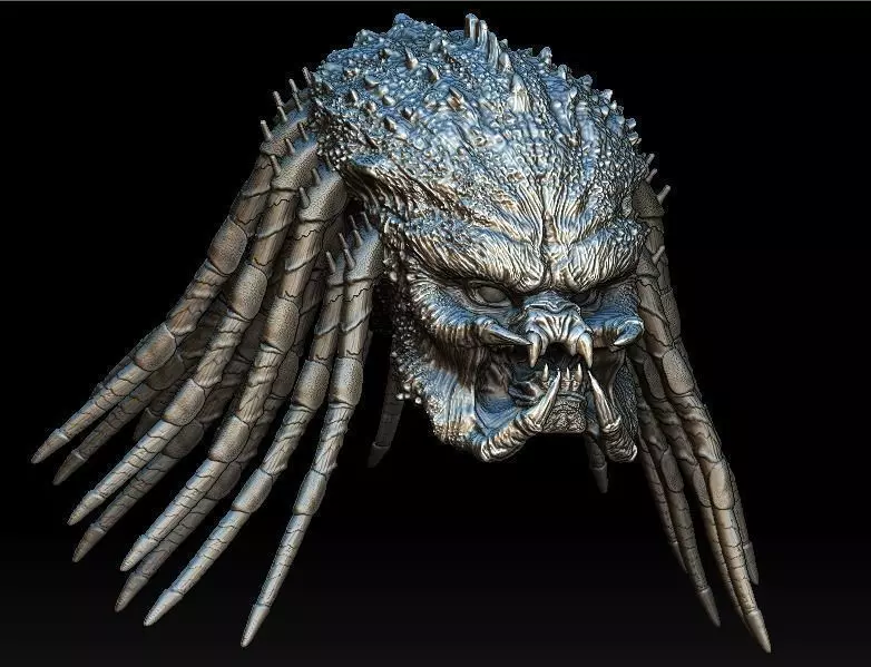 Assassin predator head with dreads  3D model_0