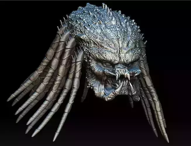 Assassin predator head with dreads  3D model
