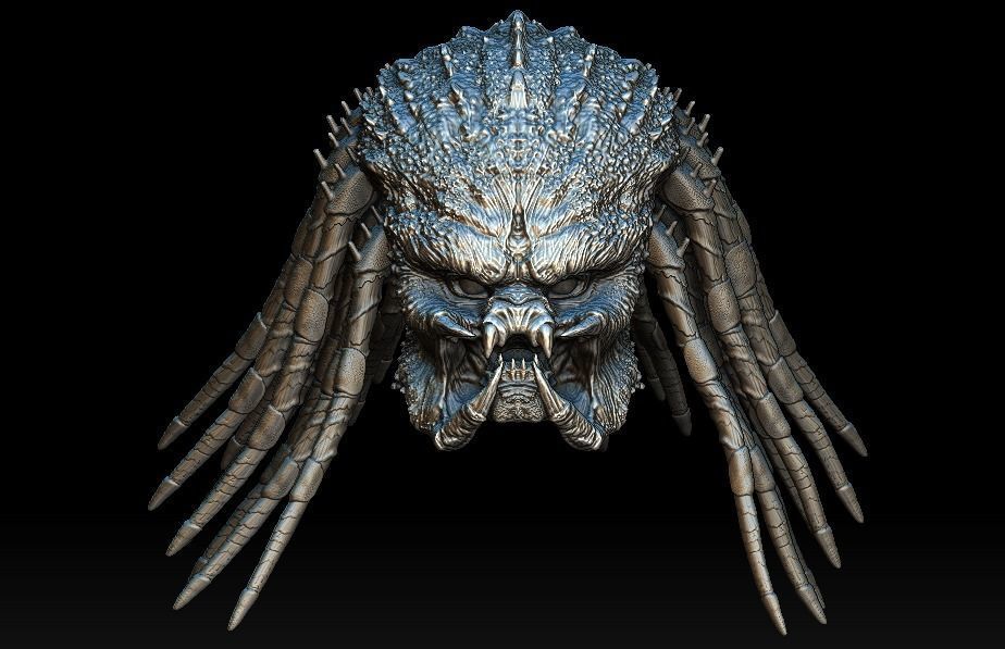 Assassin predator head with dreads  3D model_5