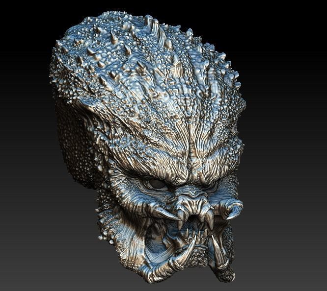 Assassin predator head with dreads  3D model_8