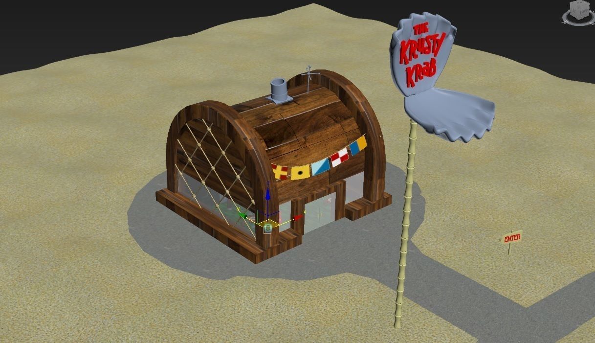 krusty krab Low-poly 3D model_1