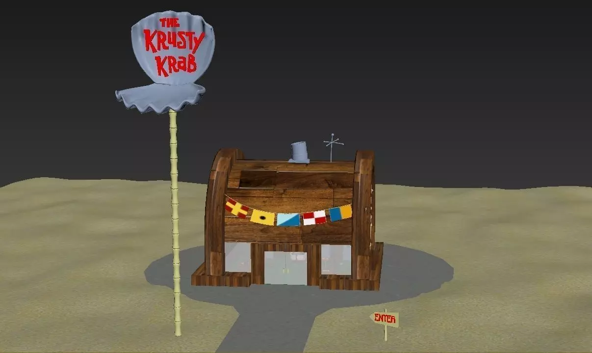 krusty krab Low-poly 3D model_0
