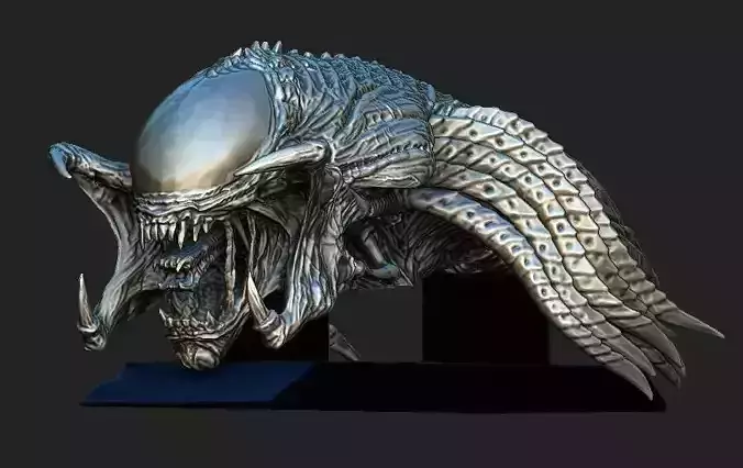 Predalien head bust and base 3D model